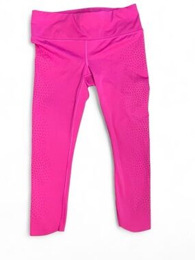 Athleta pink leggings with perforated dot pattern on the sides, size petite XS